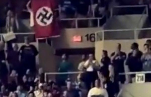 Bernie Sanders Rally in Arizona Disrupted by Man Unfurling Nazi Swastika Flag