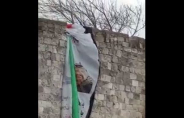 Giant Palestinian Flag Unfurled on Wall of Jerusalem’s Old City